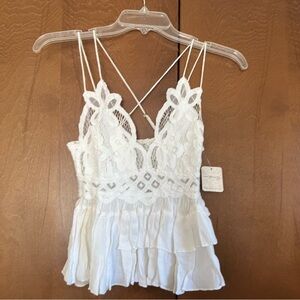 Free People White Crocheted Cami NWT XS